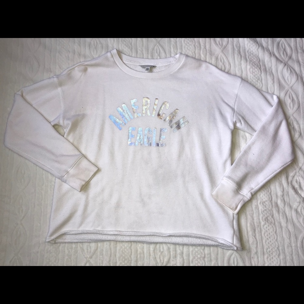 American Eagle Crewneck Holographic Sz M